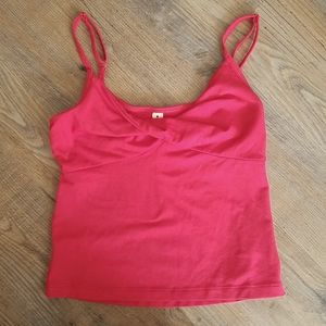 Red cropped Athleta tank